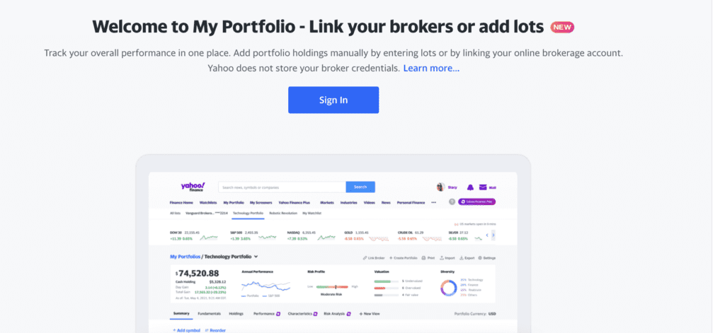 yahoo-finance-portfolio